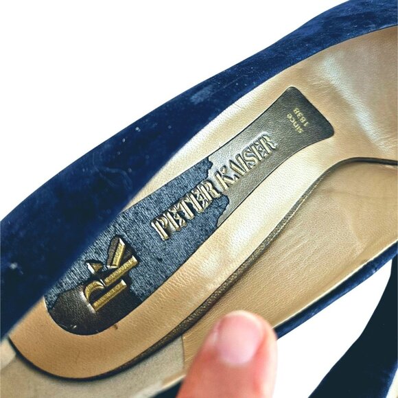 Vintage Peter Kaiser Suede Navy Blue Leather pumps NWOT Germany US Womens 9 9.5 - Picture 5 of 13